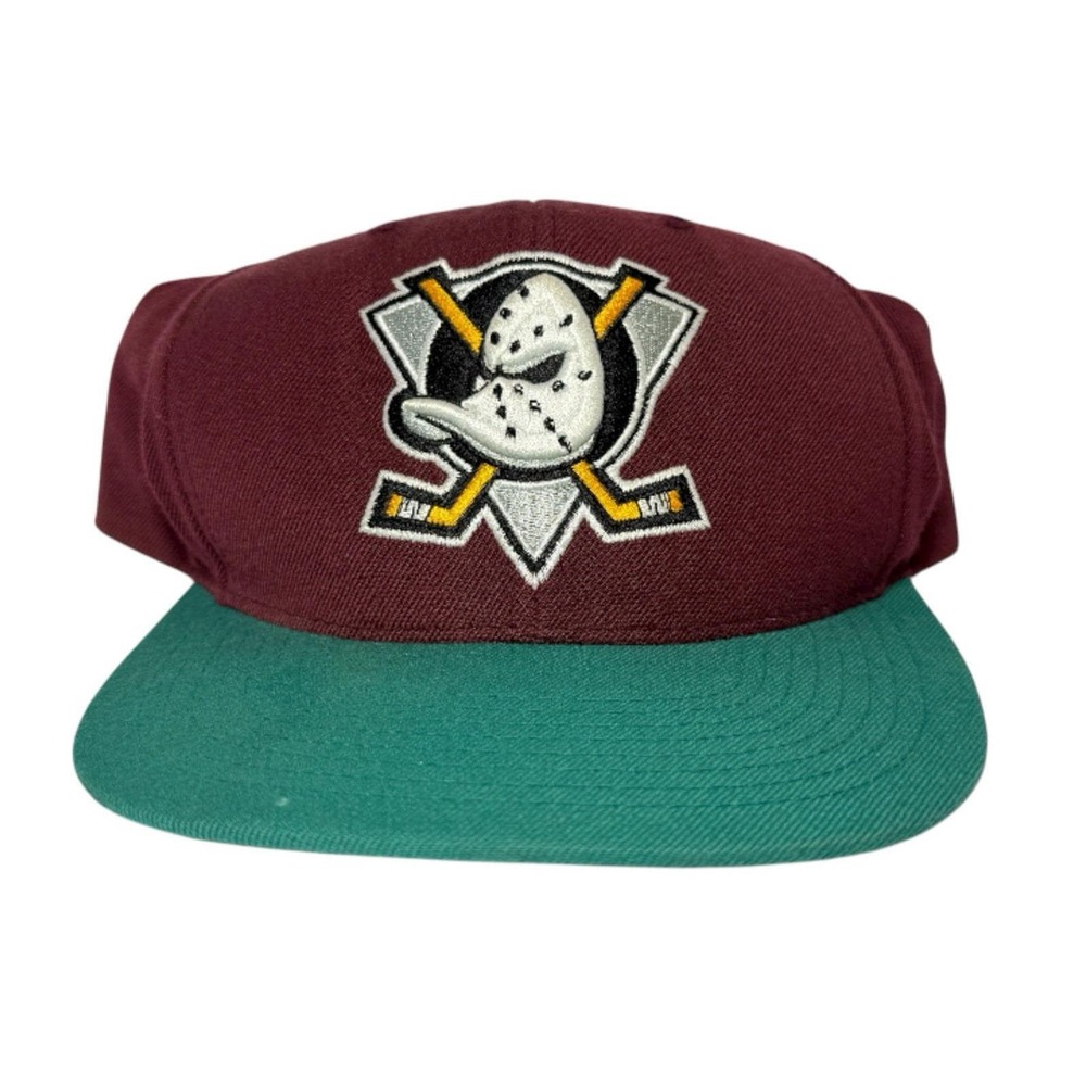 2013 Mitchell & Ness NHL Anaheim Mighty Ducks 20 Years Snapback Hat Wool Blend